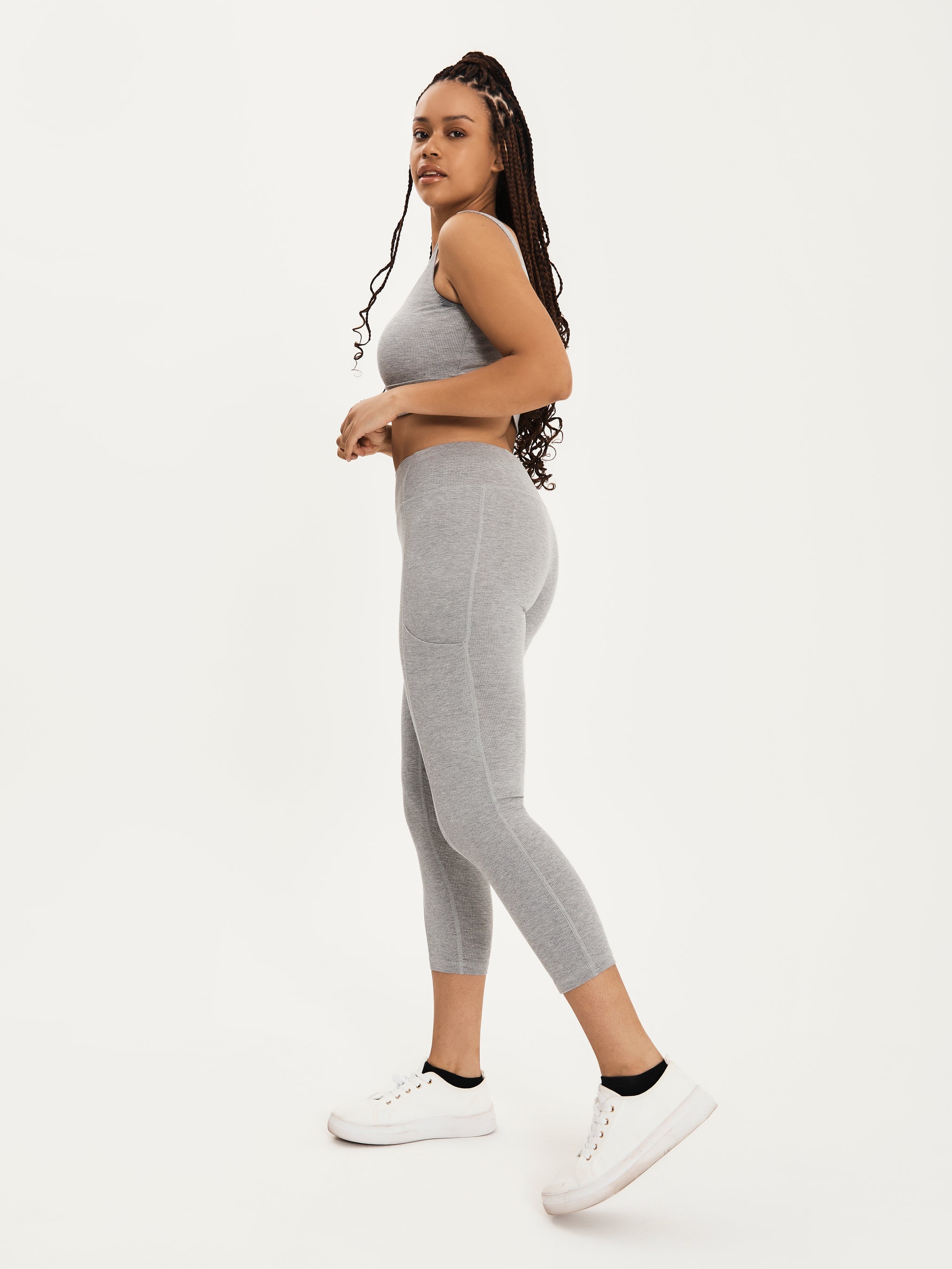 Everyday Bamboo Ribbed Leggings - Grey