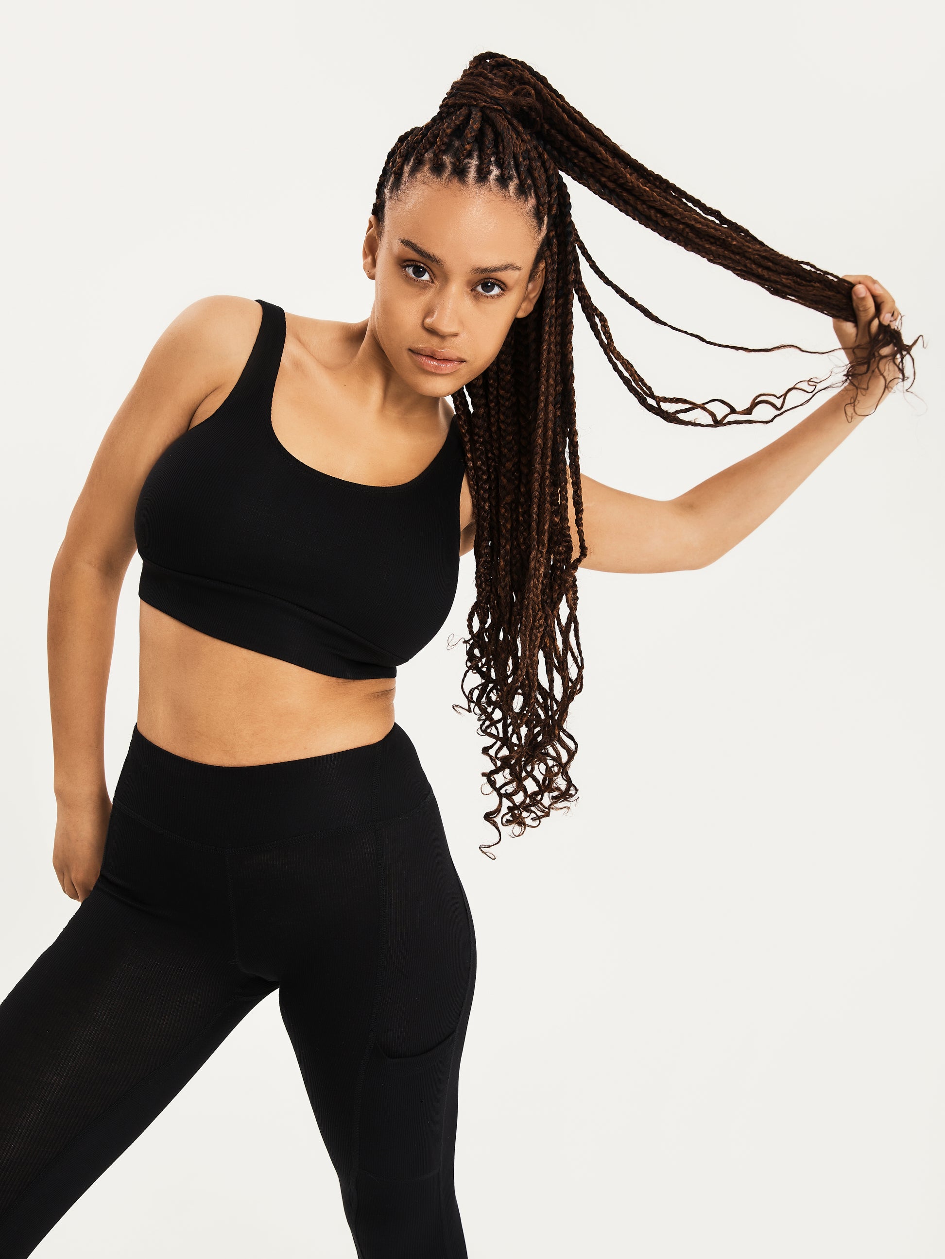 Bamboo Ribbed Crop Top - Black